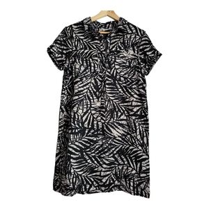Banana Republic Linen Blend Printed Front Button Dress Size 8